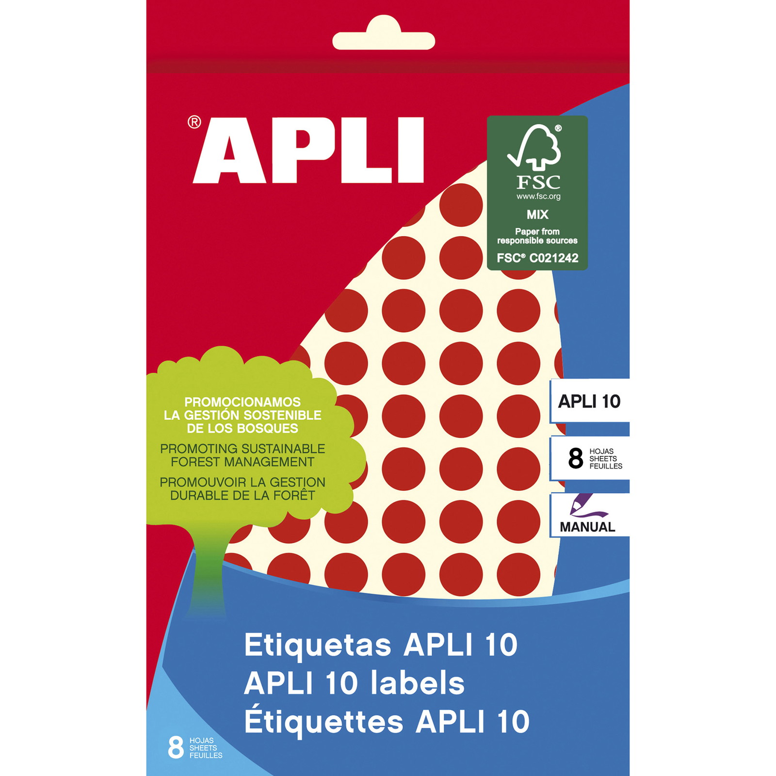 Apli farvedots Ã10mm rÃ¸d 1008stk