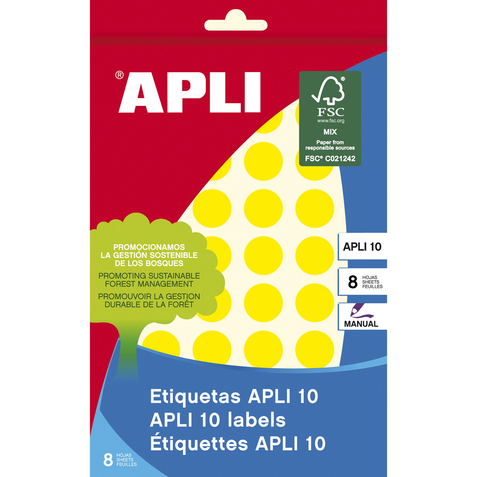 Apli farvedots Ã16mm gul 432stk