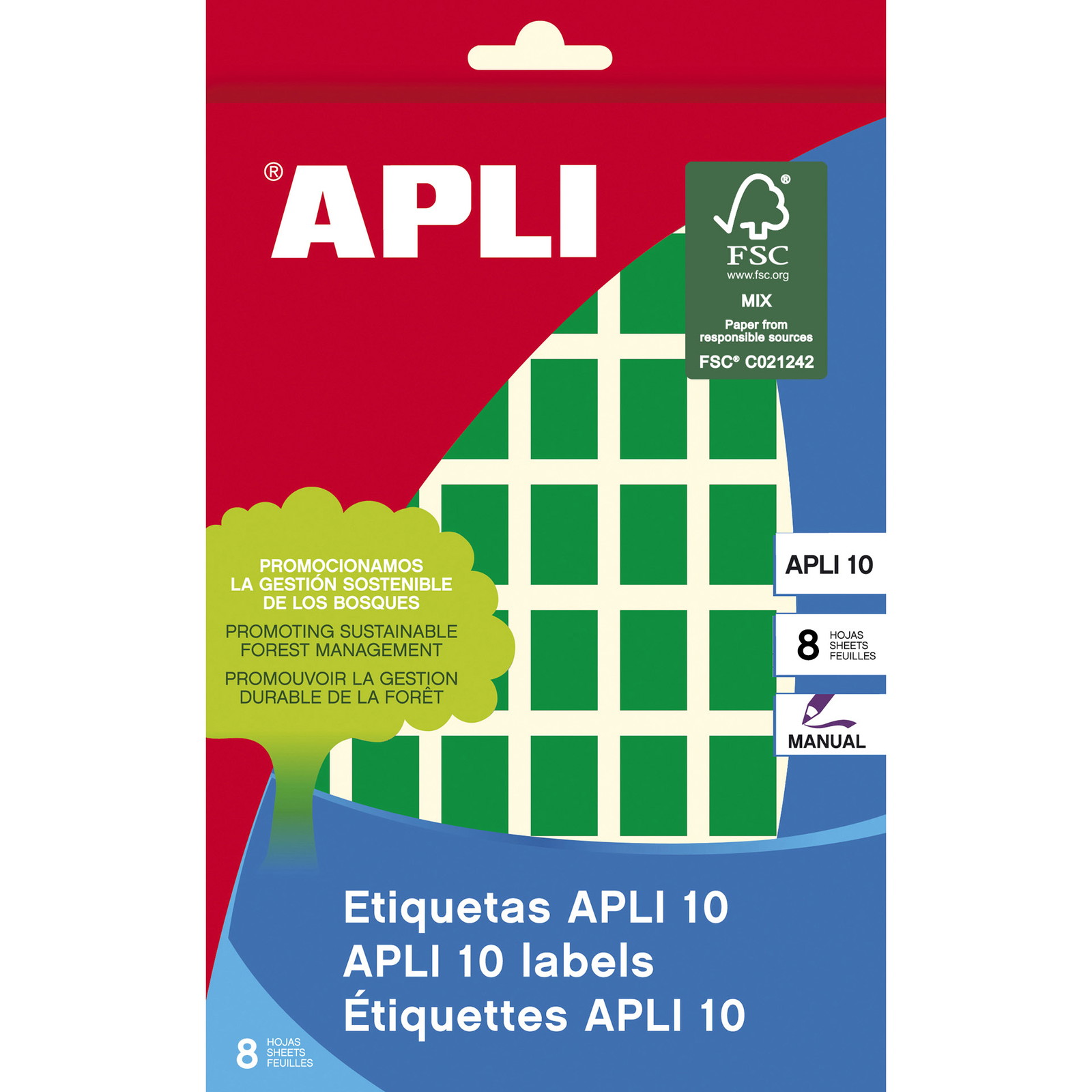 Apli etiketter 12x18mm grÃ¸n 448stk