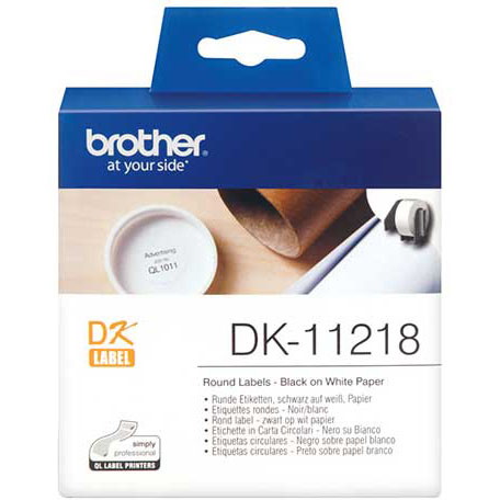 Brother DK11218 etiketlabel Ã24mm hvid 1000stk