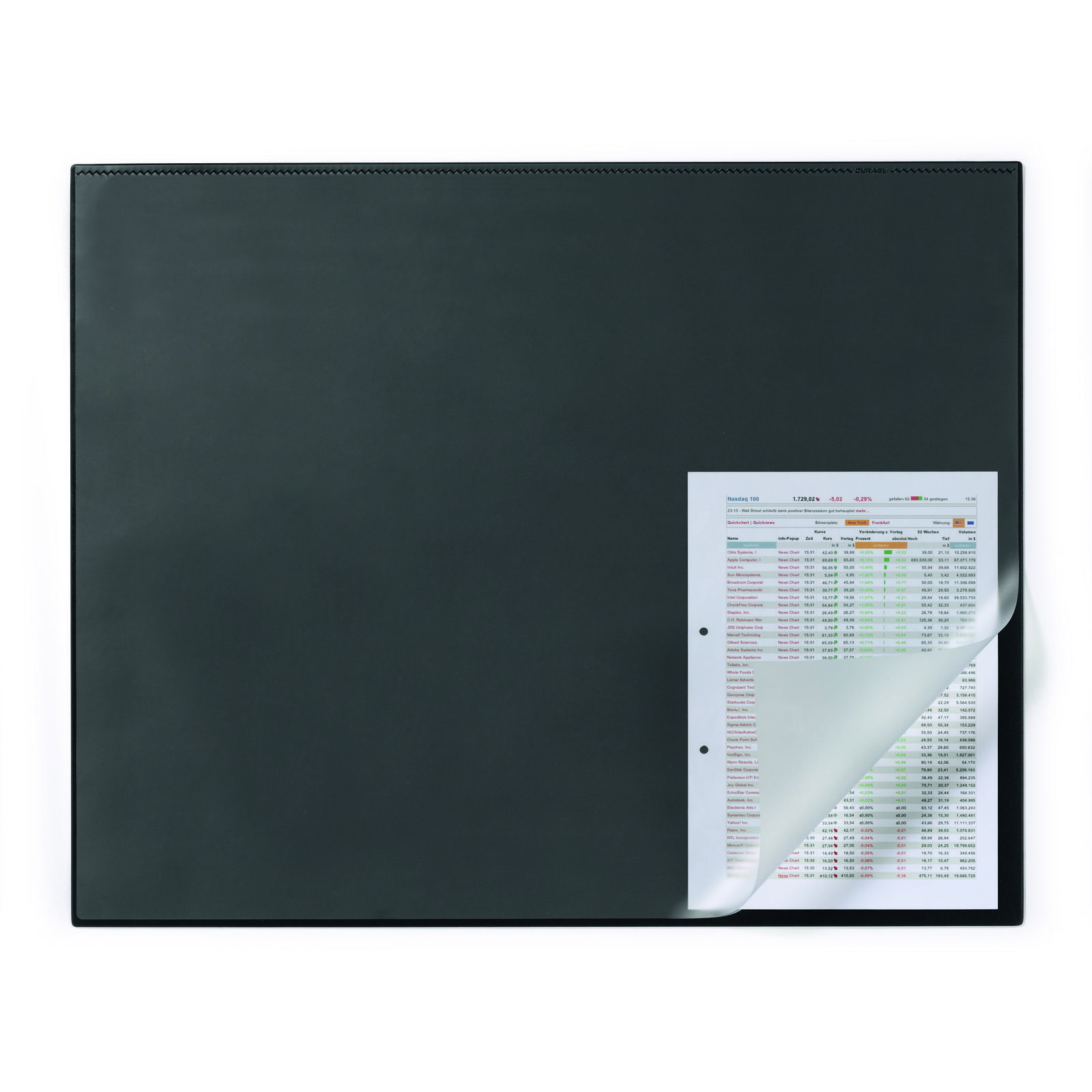 Durable 50 x 65 cm skriveunderlag med kant i sort