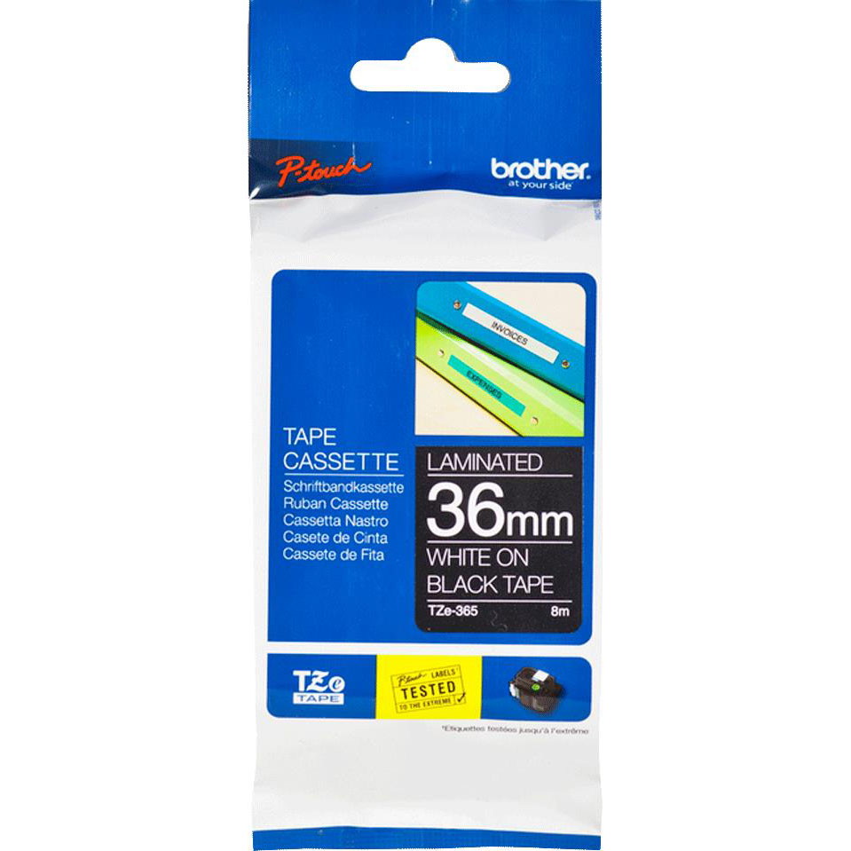Brother TZE tape 36mm hvid/sort