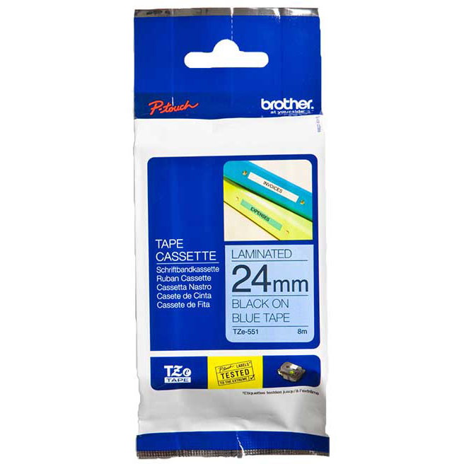 Brother ZE tape 24mm sort/blÃ¥
