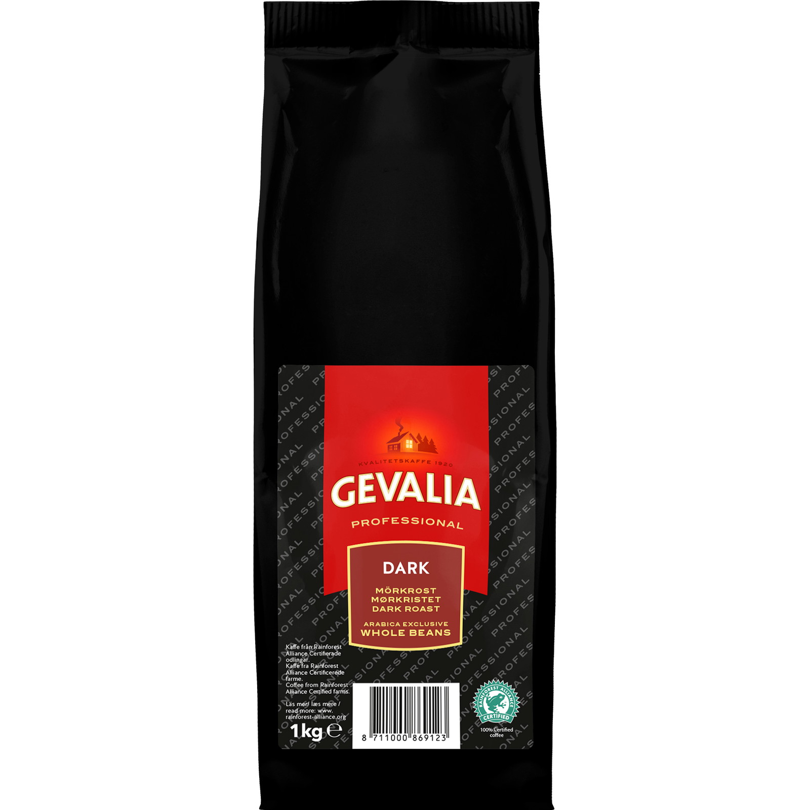 Gevalia Dark Roast kaffe hele bÃ¸nner 1kg