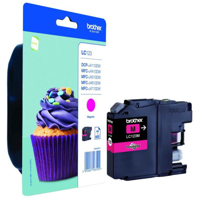 Brother LC123M Magenta BlÃ¦kpatron, 600 sider