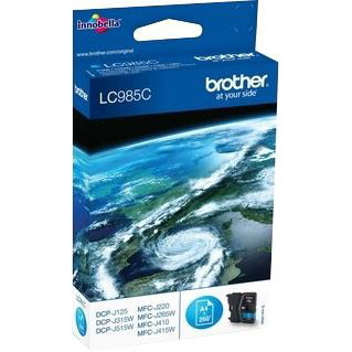Brother LC985C Cyan BlÃ¦kpatron, 300 sider