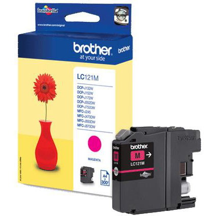 Brother LC-121M Magenta BlÃ¦kpatron, 300 sider