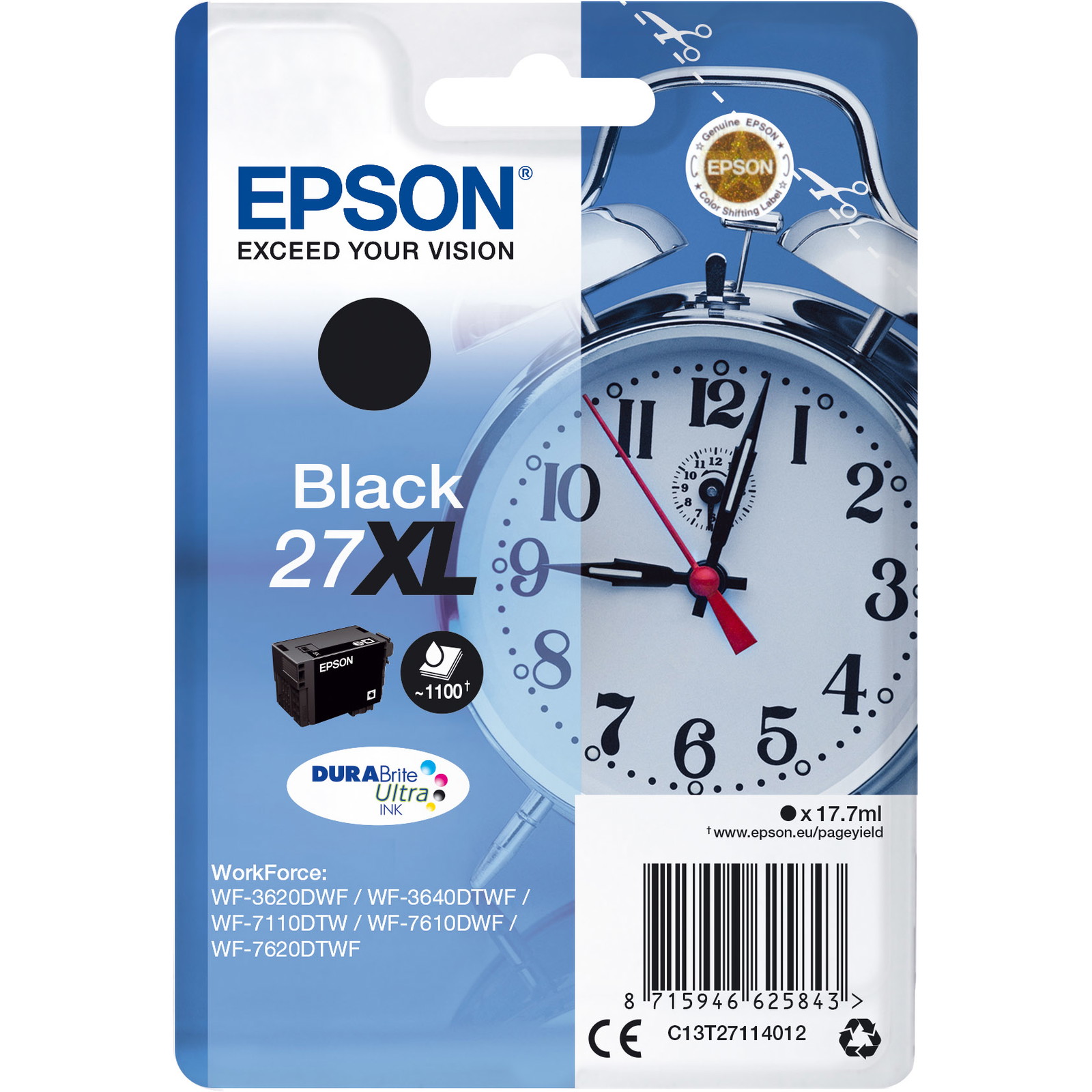 Epson T2711 C13T27114010 Sort BlÃ¦kpatron, 1.100 sider