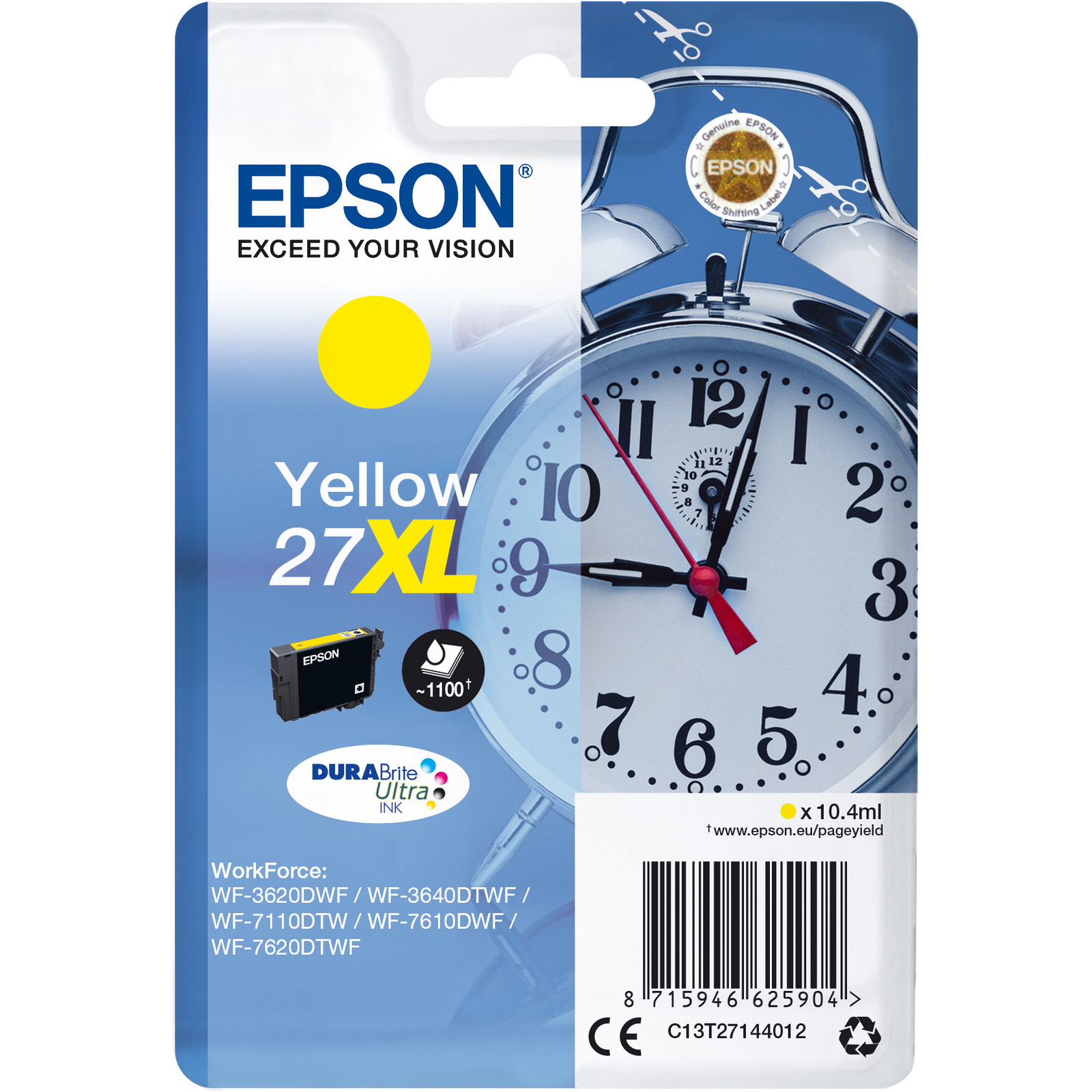Epson T2714 C13T27144010 Gul BlÃ¦kpatron, 1.100 sider