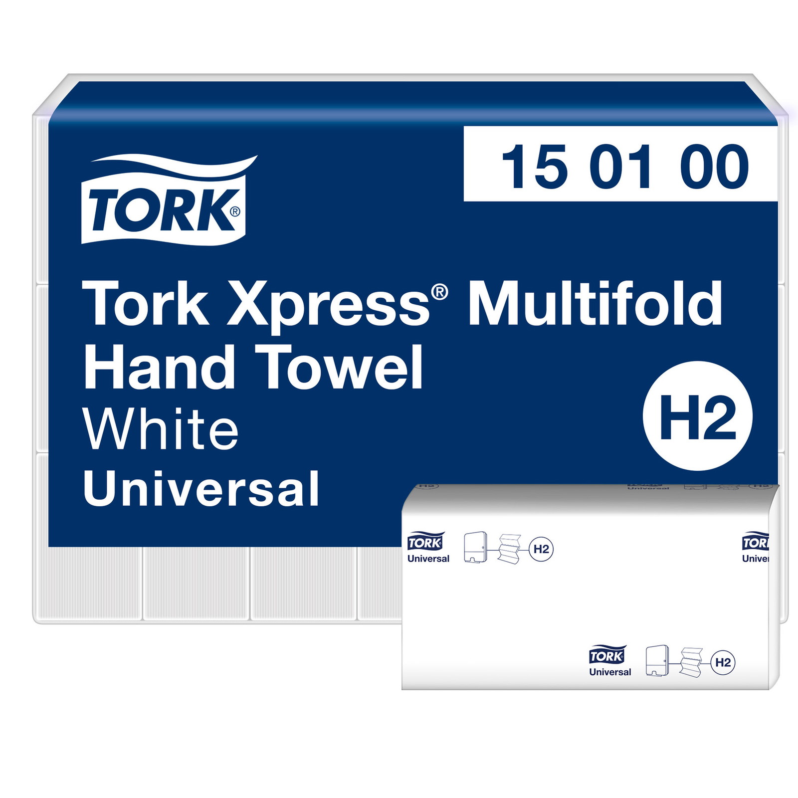 Tork 150100 Xpress hÃ¥ndklÃ¦deark 2lags H2 hvid 4830ark