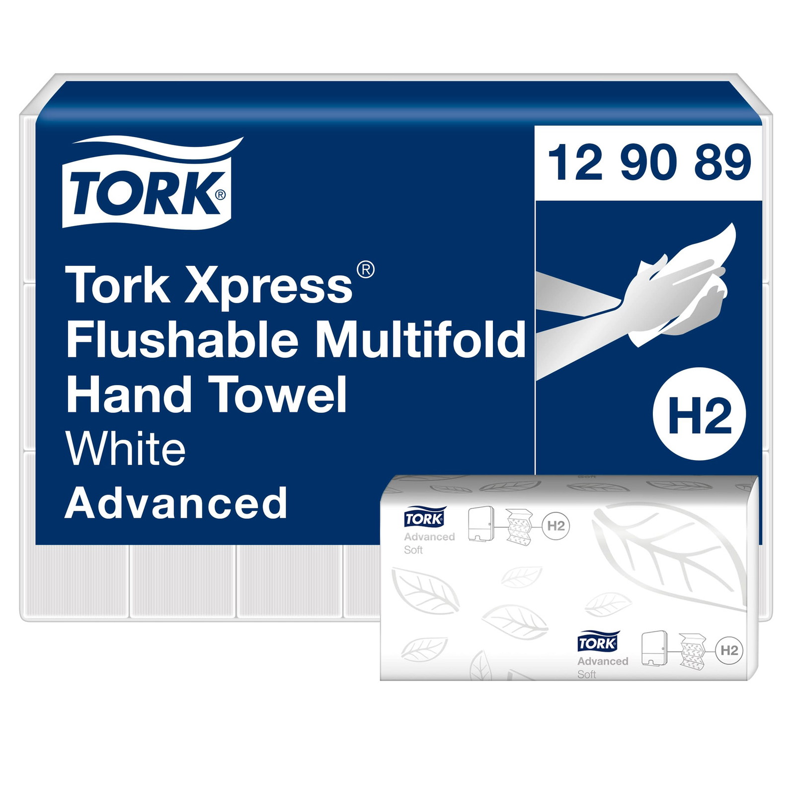 Tork 129089 Express Flushable hÃ¥ndklÃ¦deark H2 hvid 4200ark