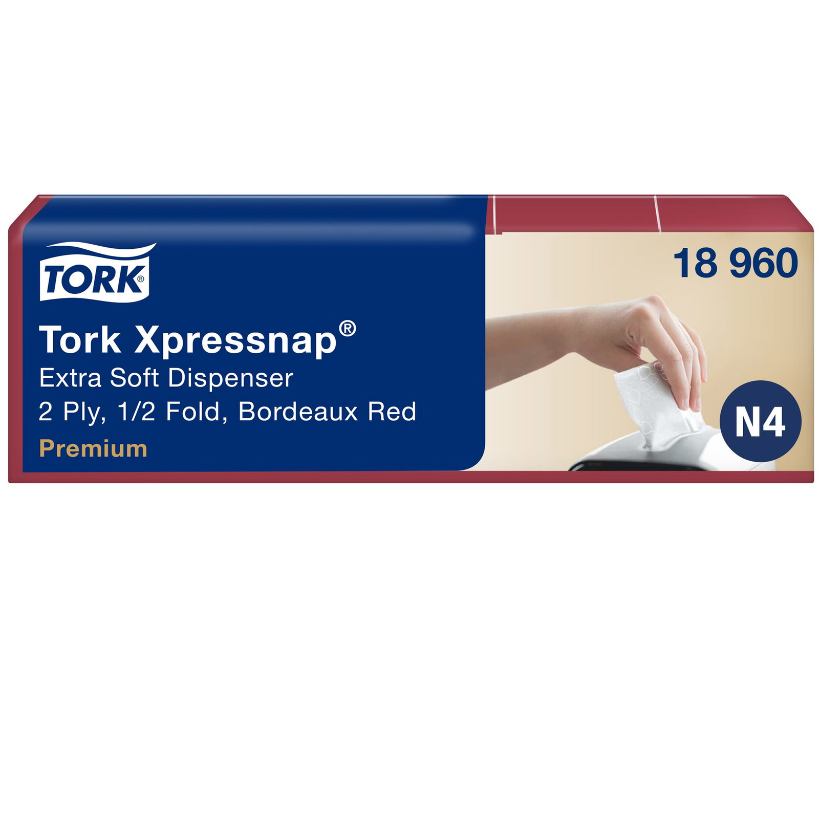 Tork 18960 Xpressnap N4 1000 dispenserservietter bordeaux