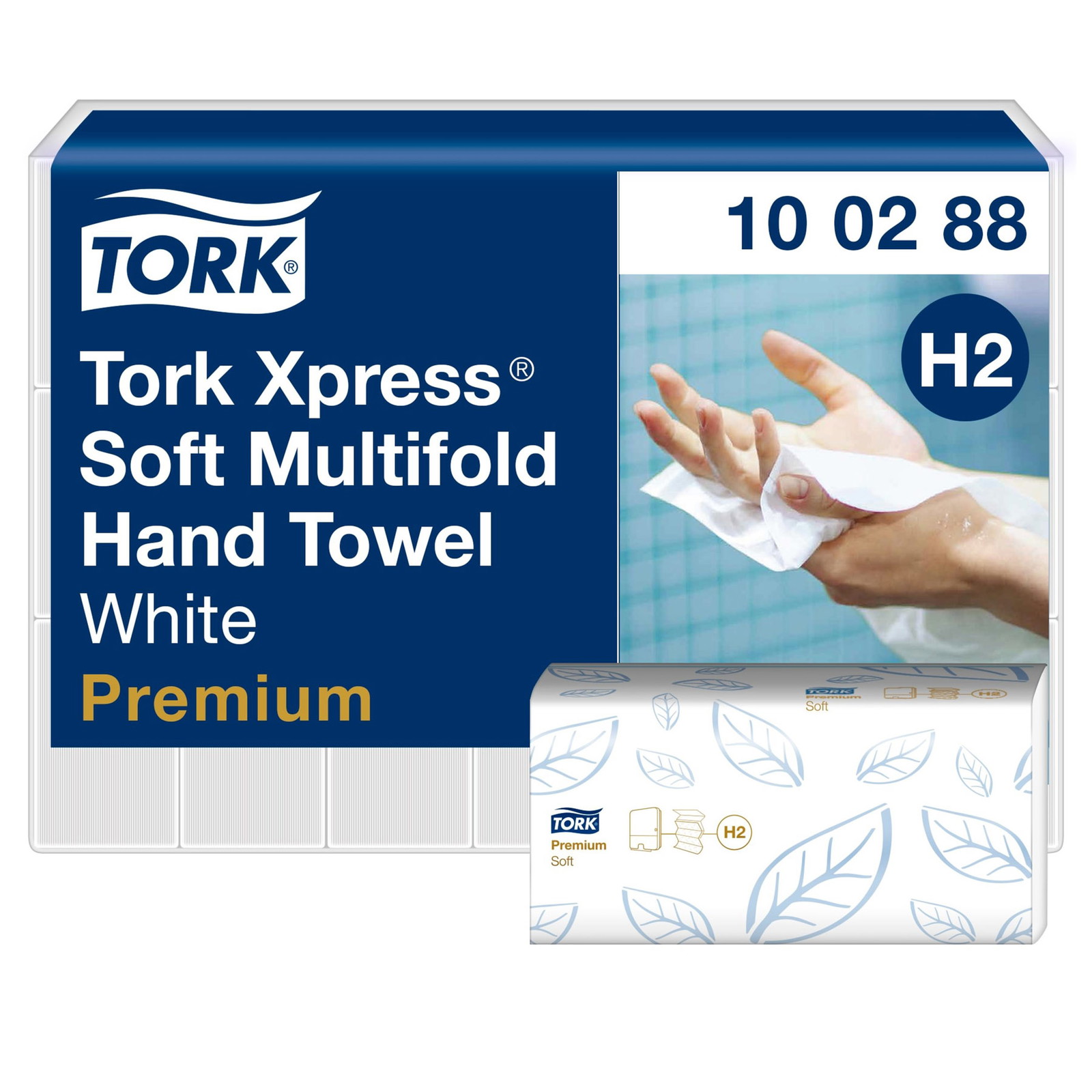 Tork 100288 Xpress Soft hÃ¥ndklÃ¦deark 2lags H2 hvid