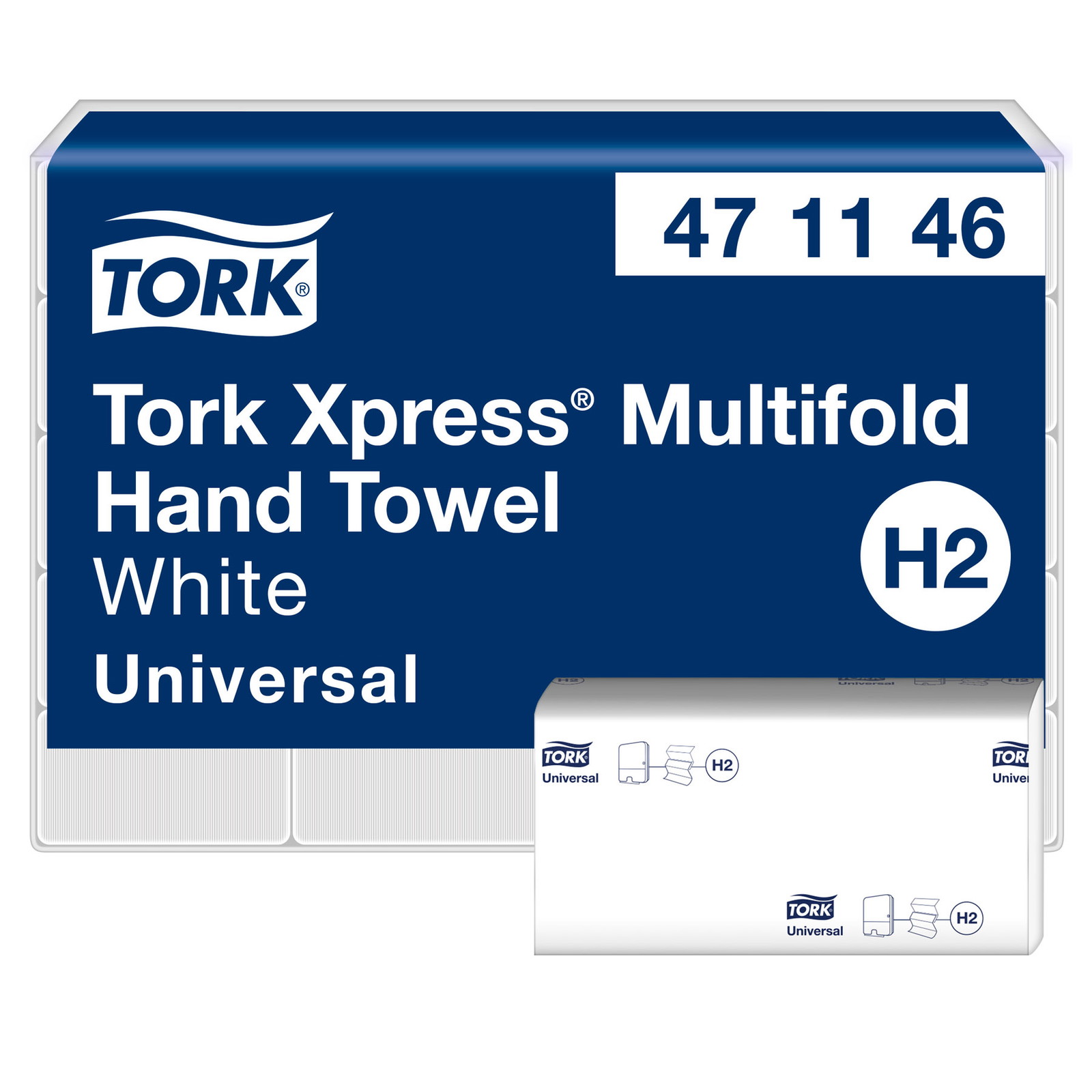 Tork 471146 Xpress hÃ¥ndklÃ¦deark 2lag H2 hvid