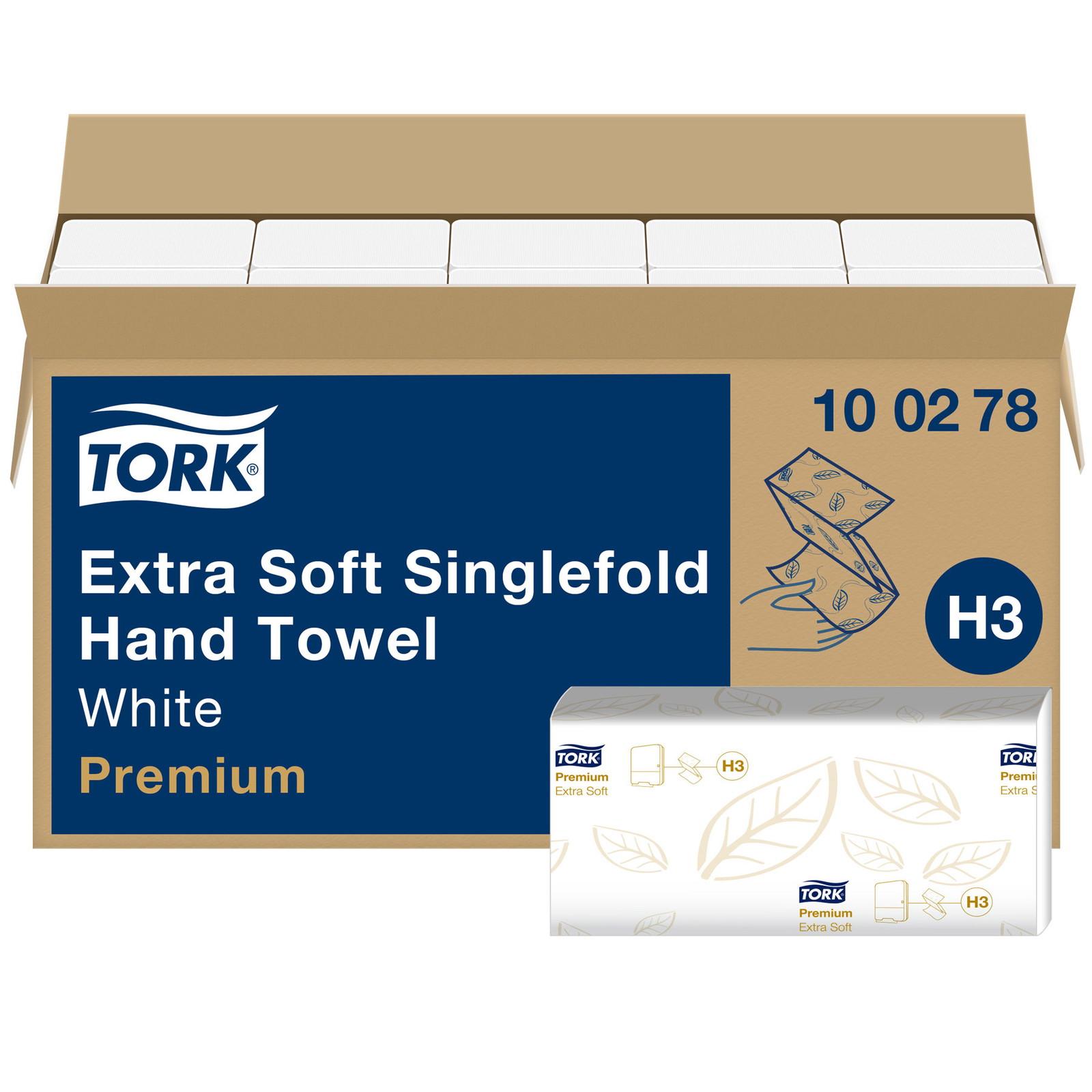 Tork 100278 Extra Soft hÃ¥ndklÃ¦deark 2lags H3 15x200ark