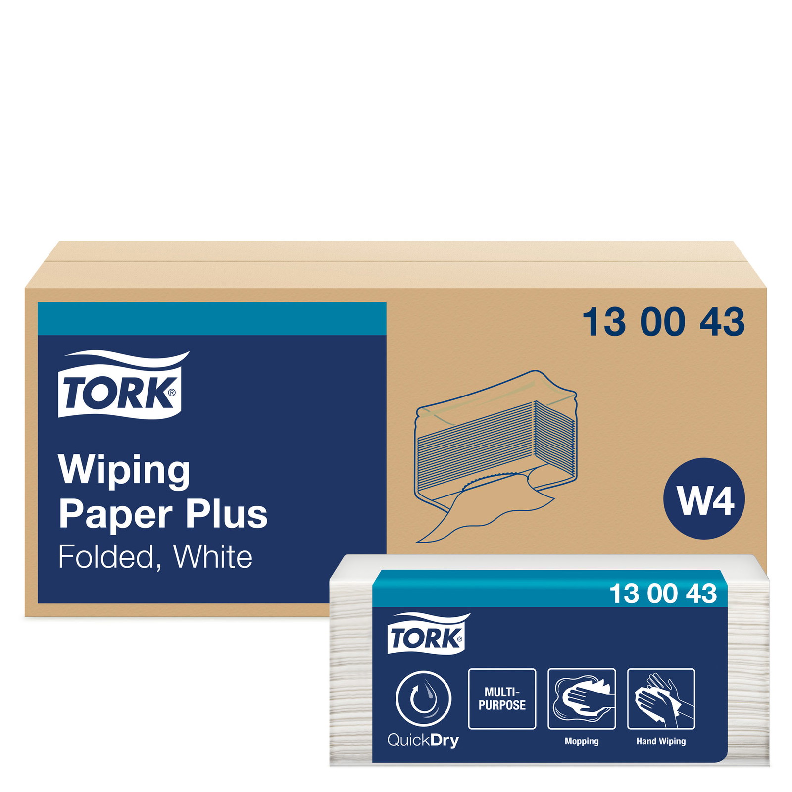 Tork 130043 Plus W4 2lags aftÃ¸rringspapir hvid 5x200ark