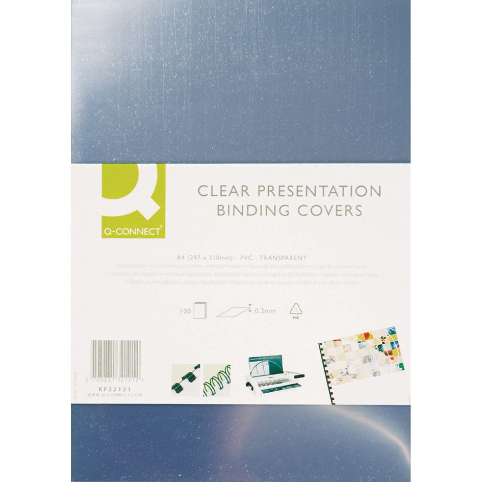 Q-connect forsideplast A4 200my 100stk