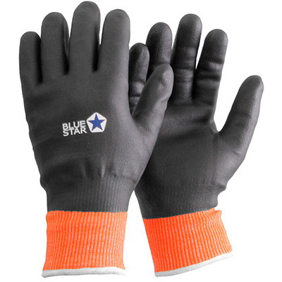 BlueStar Arctic kuldebeskyttende handsker STR. 8 sort/orange