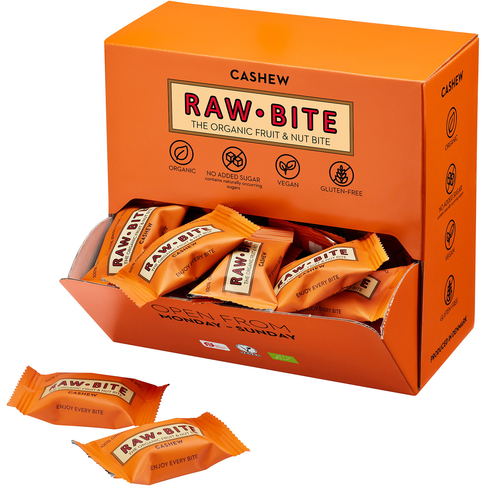 Rawbite Cashew Ã¸kologisk snackbar 15g 45stk