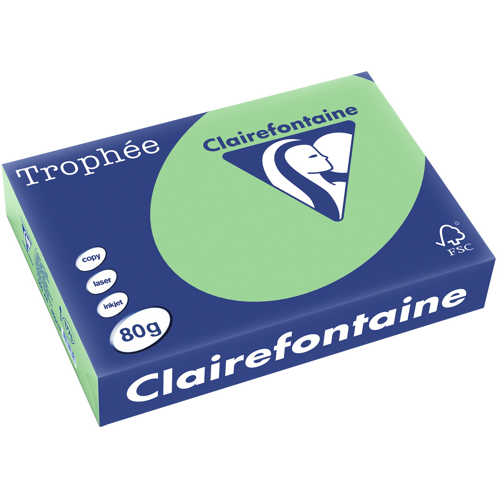 Trophee A4 kopipapir 80g pastel grøn 500ark