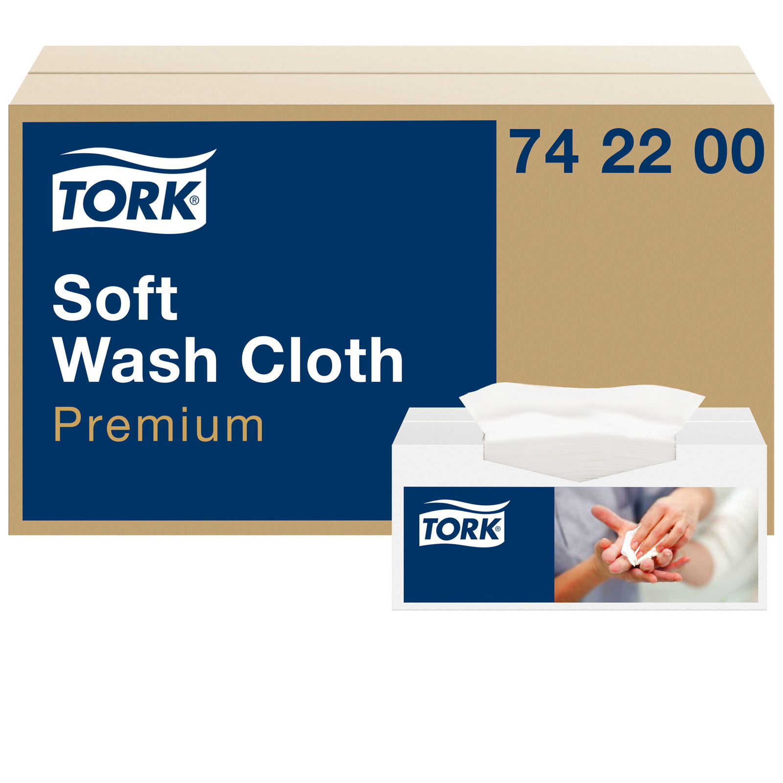 Tork 742200 Premium Soft vaskeklude 30x32cm hvid 135stk