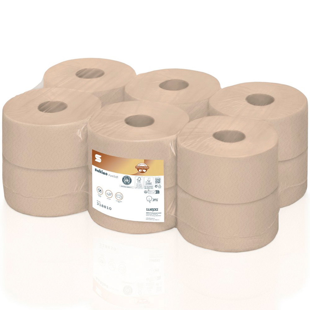 Satino PureSoft Jumbo toiletpapir 2-lags 9,2cmx180m 12rl