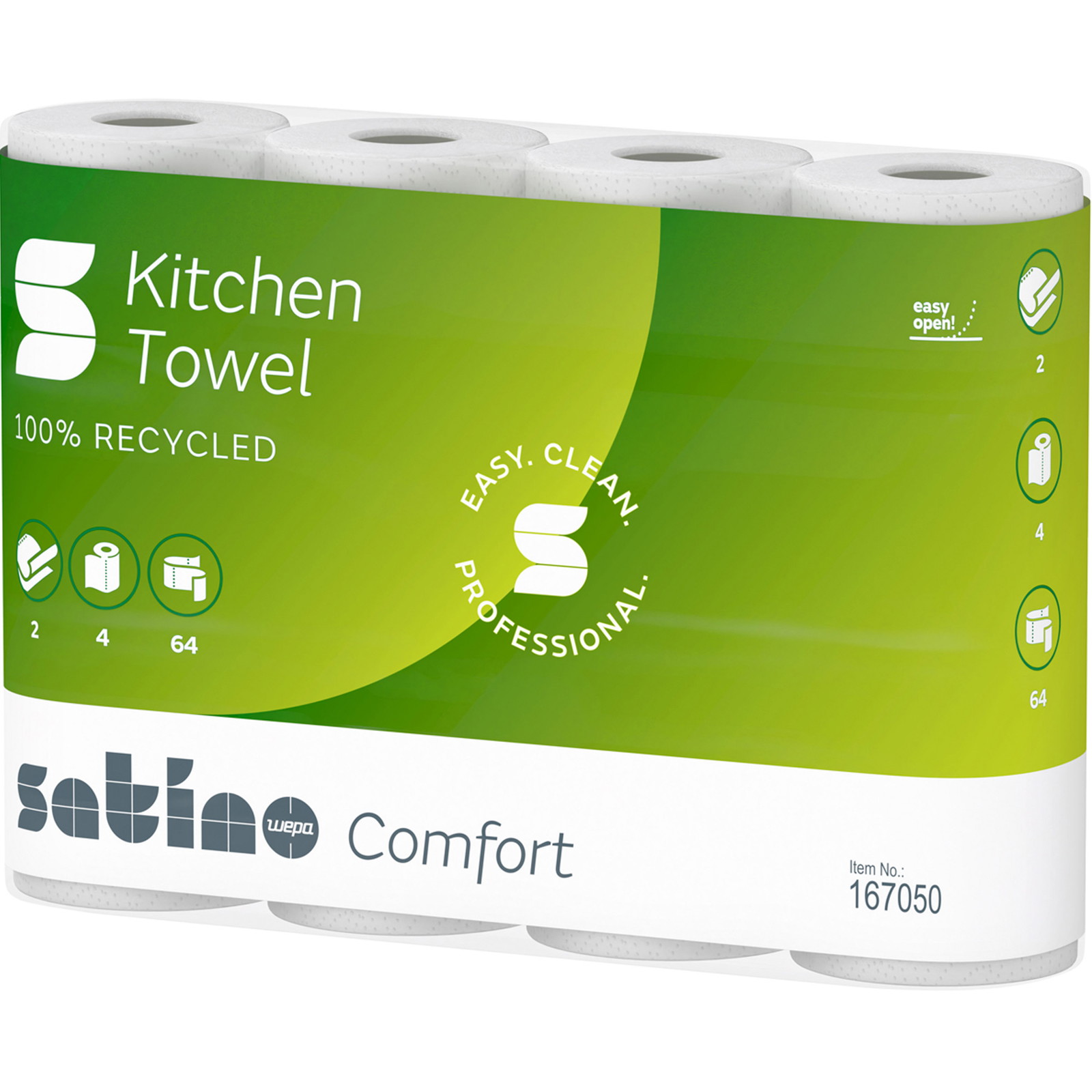 Satino Comfort kÃ¸kkenrulle 2lag 22cmx14m hvid 32rl