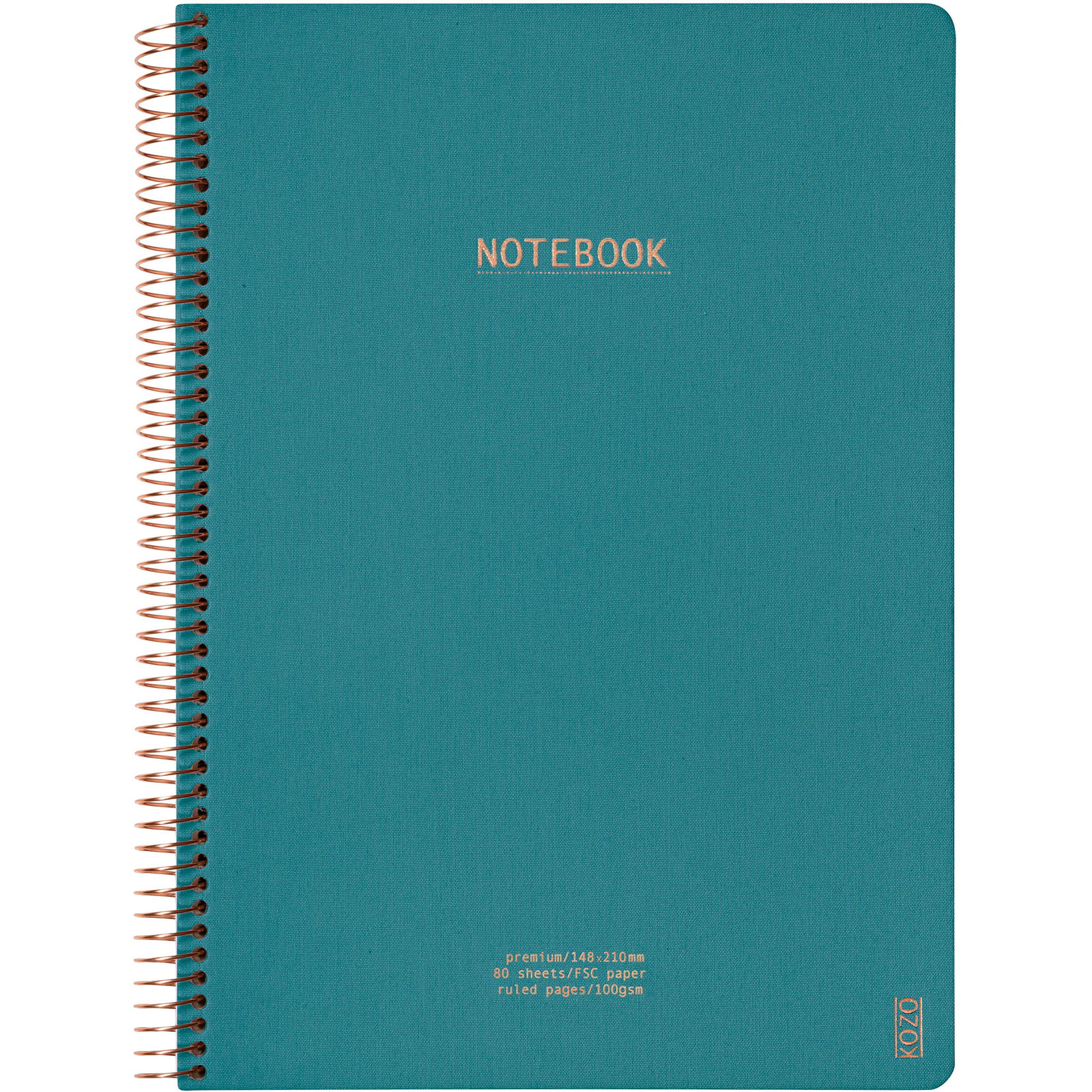 Kozo Premium notesbog 100g A4 linjeret blå