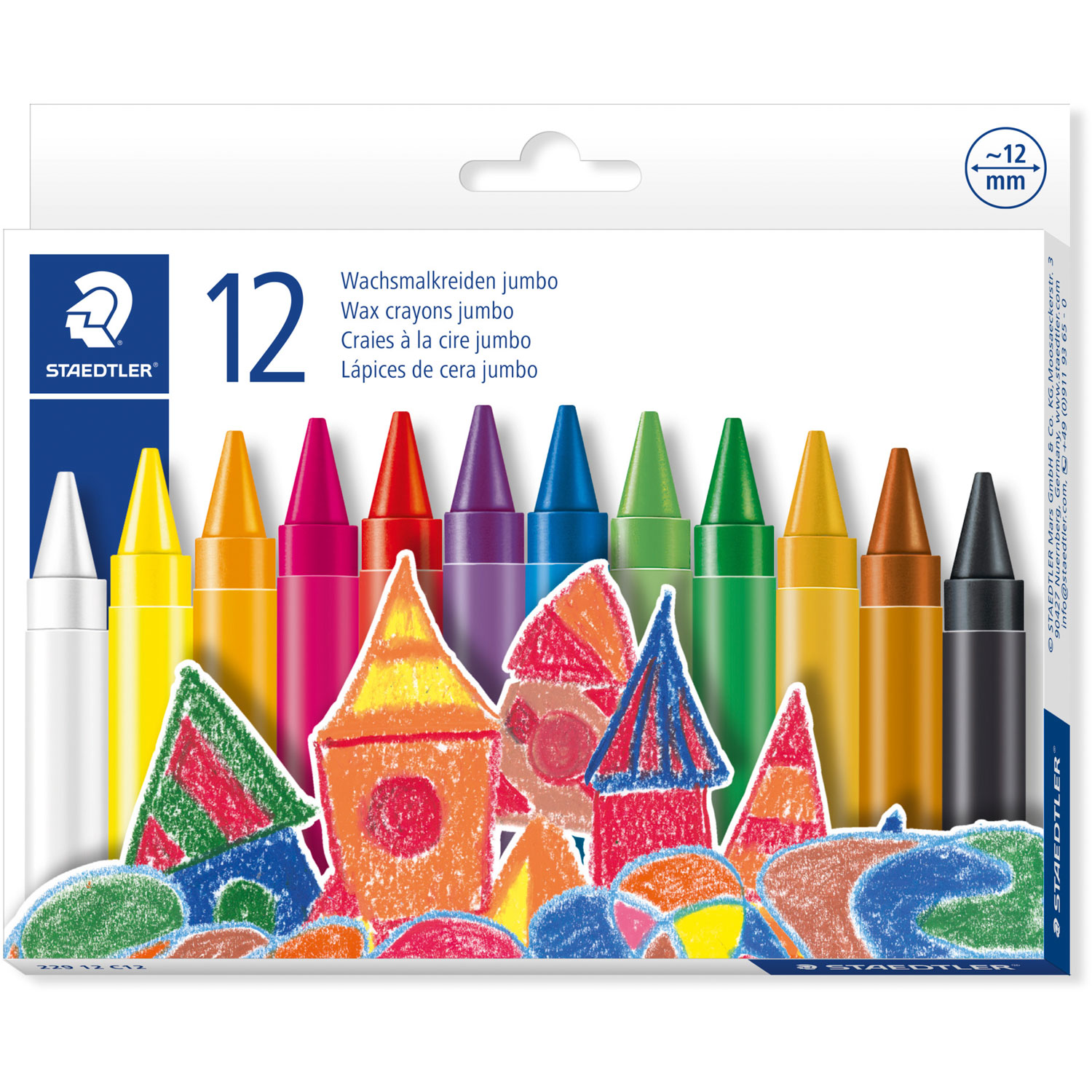 Staedtler Noris Jumbo voksfarver Ã12mm 12stk