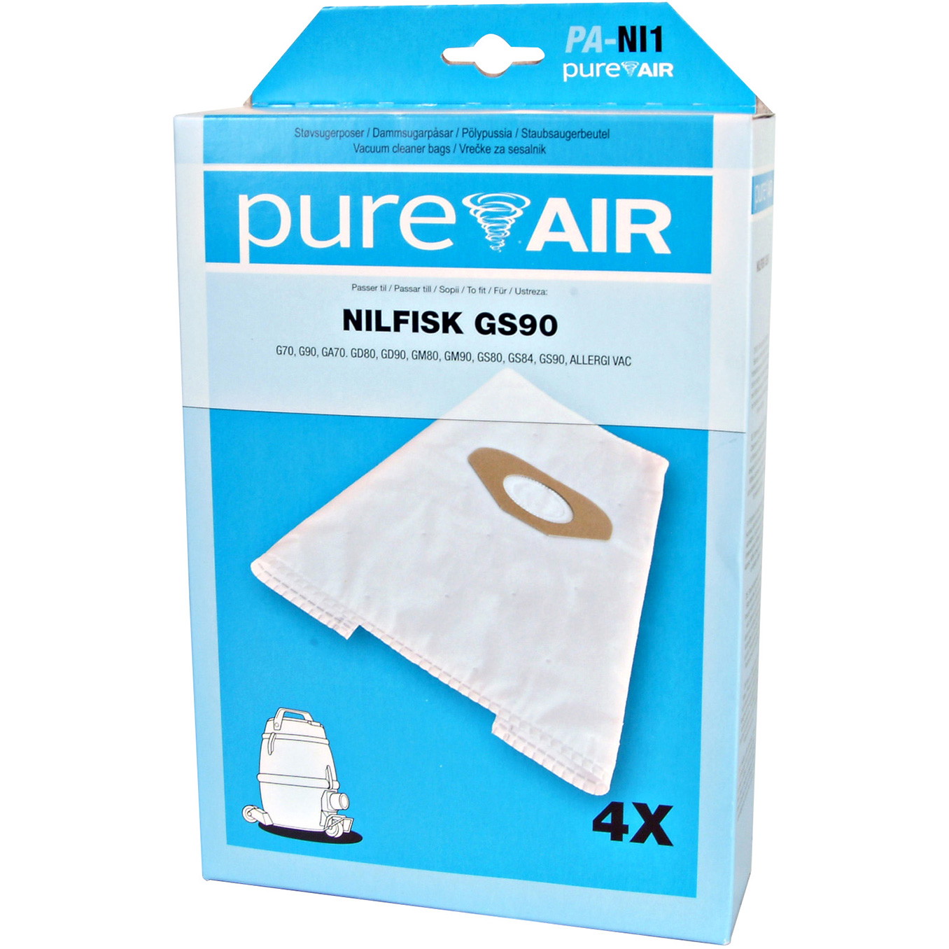 PureAir stÃ¸vsugerposer t/Nilfisk GM/GS 70/80/90/84