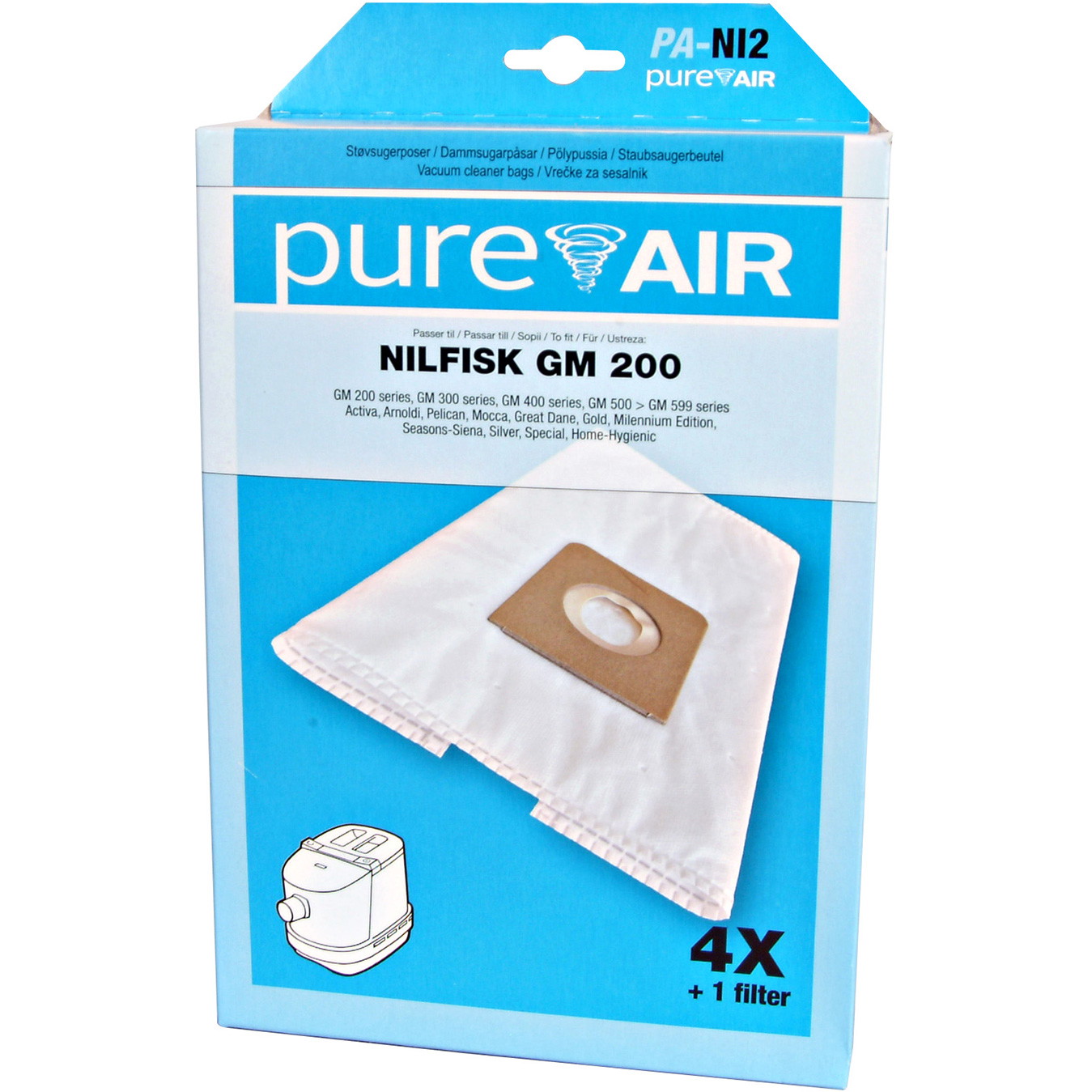 PureAir stÃ¸vsugerposer NI2 t/Nilfisk GM200-599