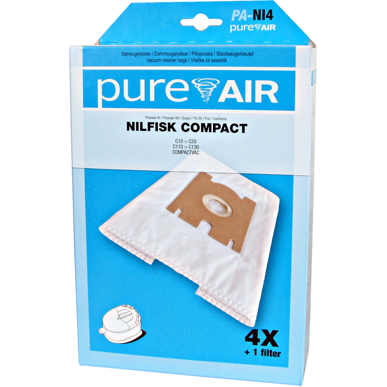 PureAir stÃ¸vsugerposer t/Nilfisk C10/20/130