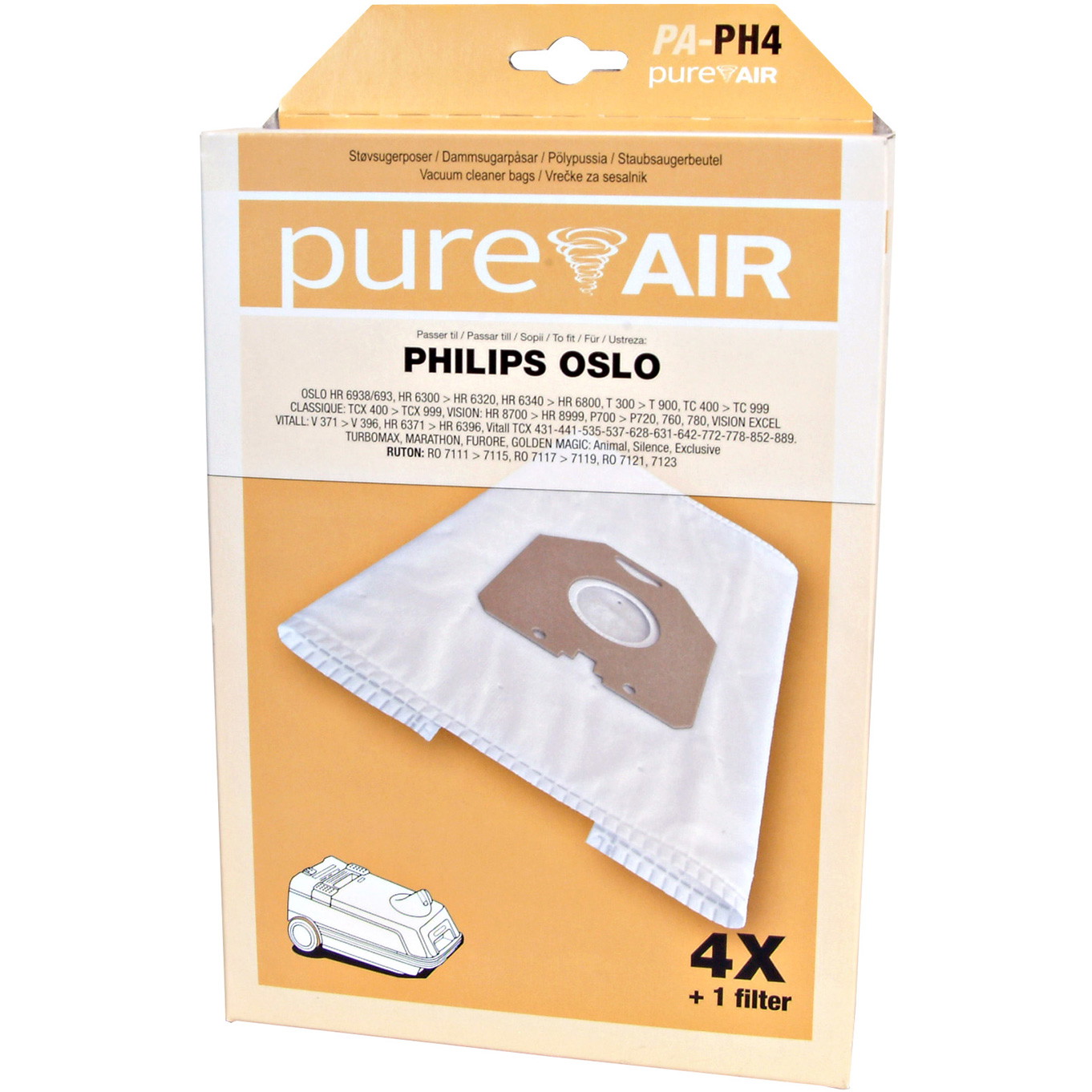 PureAir PH4 stÃ¸vsugerposer t/Philips Oslo/Classique/Visio