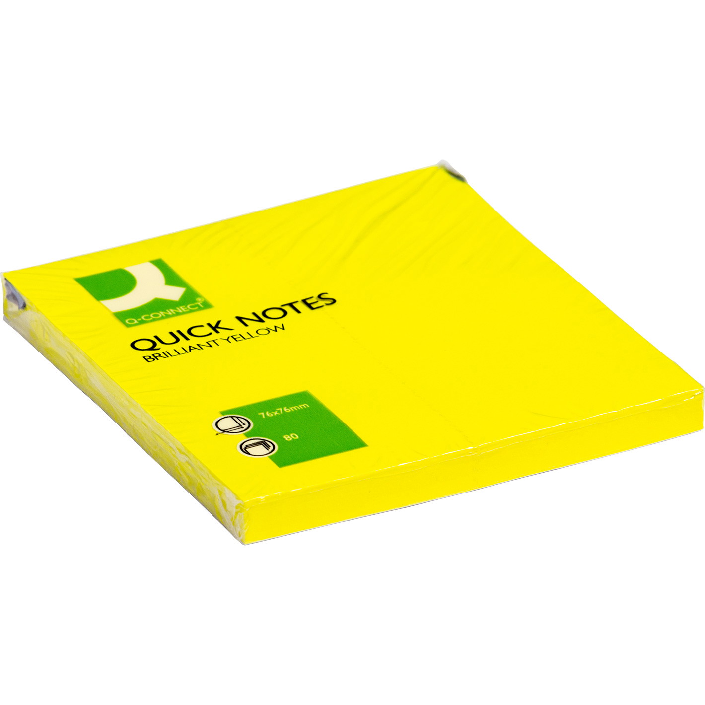 Q-connect Quick Notes 76x76mm pk. m/6 blokke neongul