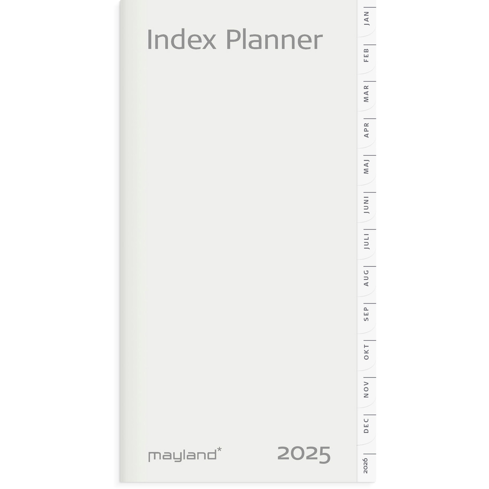 Mayland 2025 25095200 indexkalender refill 16,8x8,8cm hvid