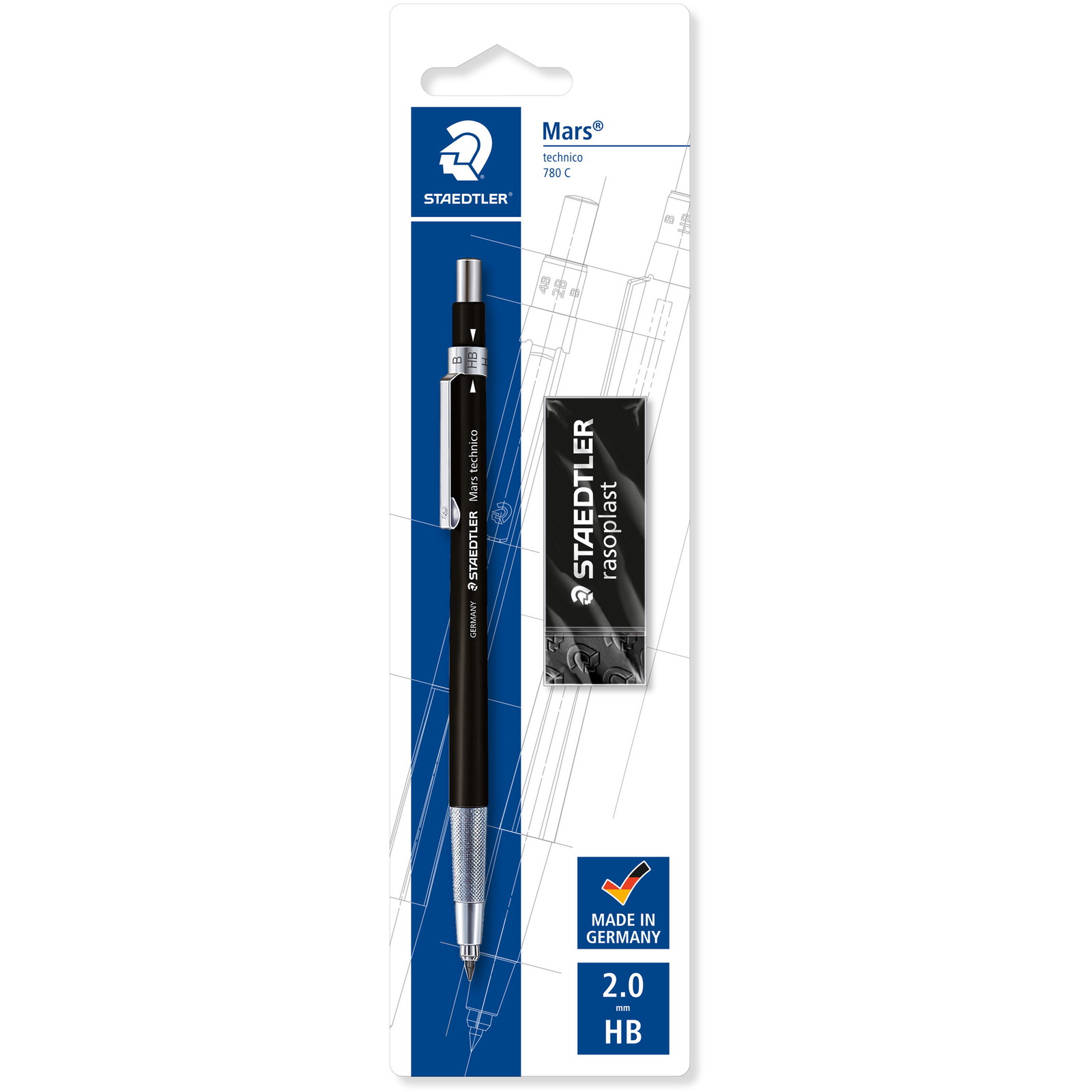 Staedtler Mars 780 stiftblyant m/viskelÃ¦der HB stift