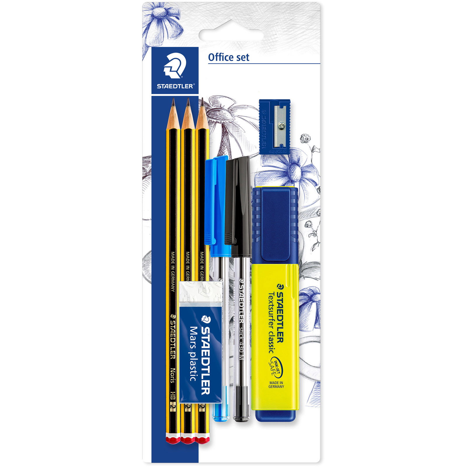 Staedtler 60 officesÃ¦t blyanter, kuglepen, marker mm. 8 dele