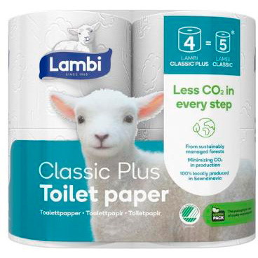 Lambi Classic Plus toiletpapir 3lag 25,5m hvid 28rl