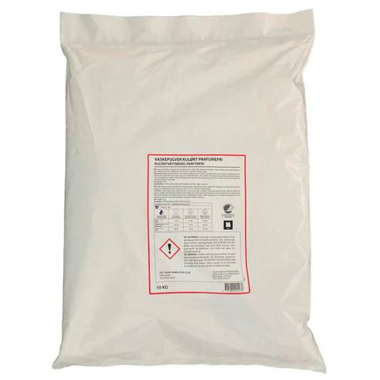 KulÃ¸rt vaskepulver uden parfume 10kg