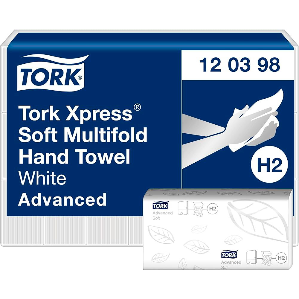 Tork 120398 Advanced håndklædeark 2-lags H2 hvid 3780ark