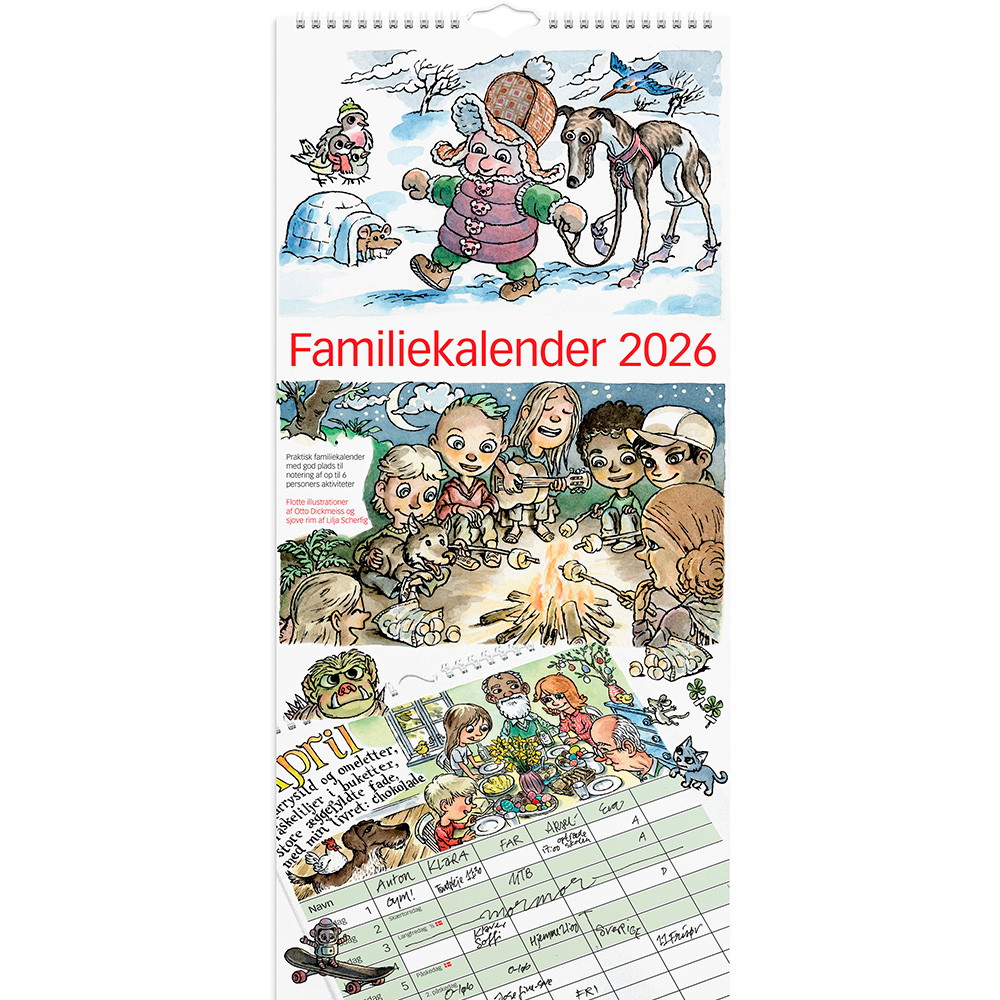 Mayland 2026 26066100 Otto & Lilja vægkalender 23x50cm