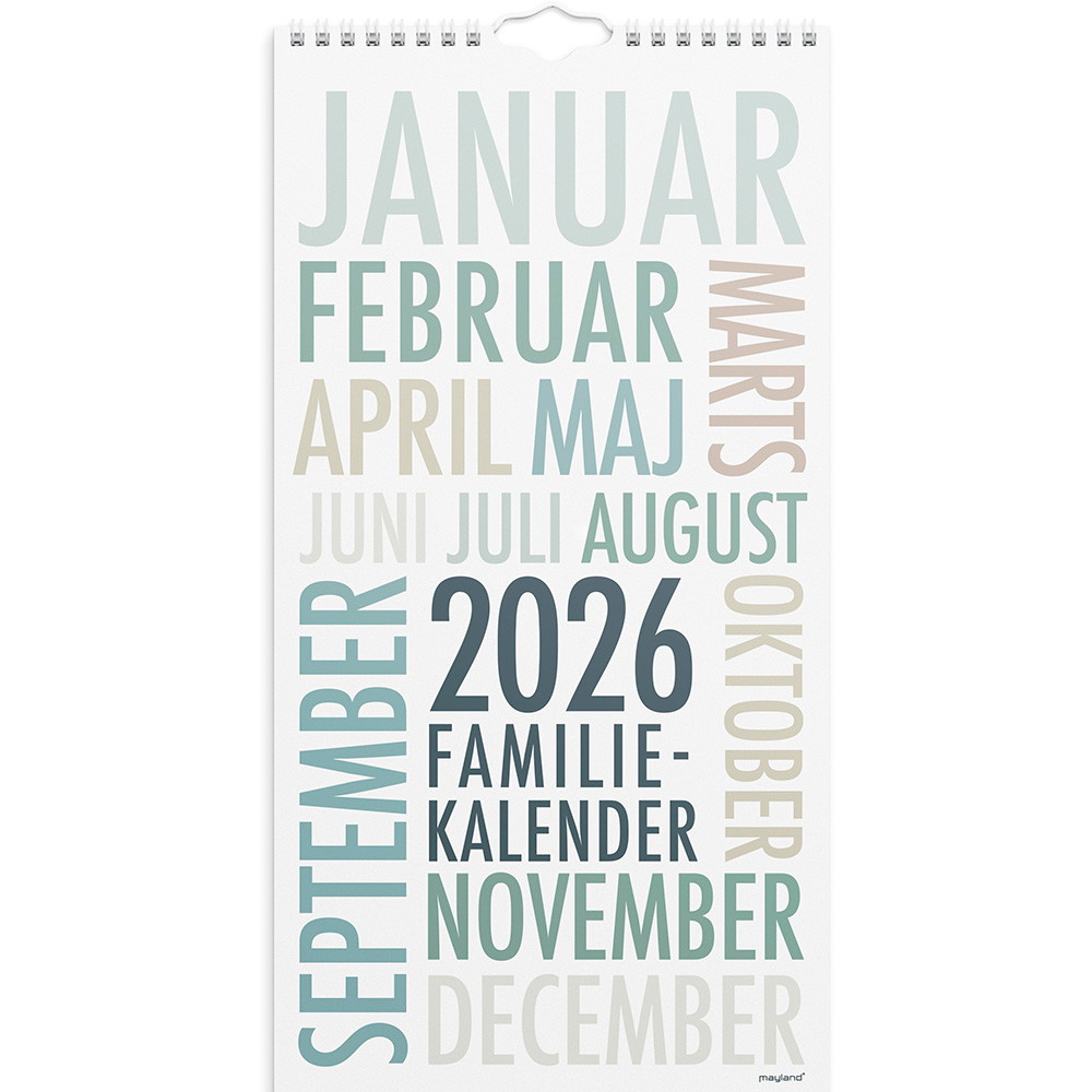 Mayland 2026 26066190 6 kolonner TrendArt vægkalender 22x43cm