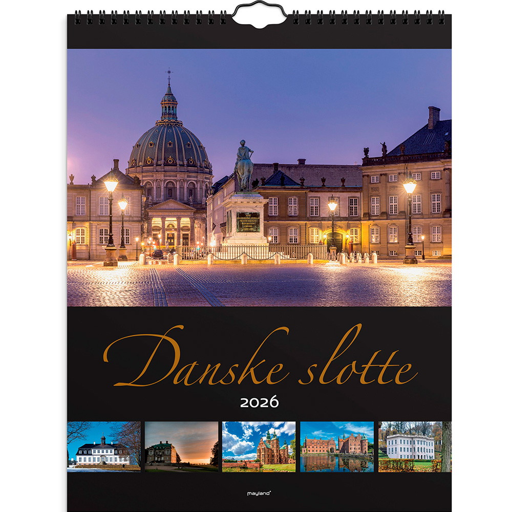 Mayland 2026 26066200 danske slotte vægkalender 29,5x39cm