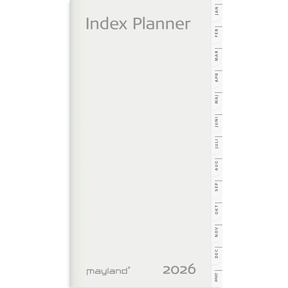 Mayland 2026 26095200 indexkalender refill 16,8x8,8cm hvid