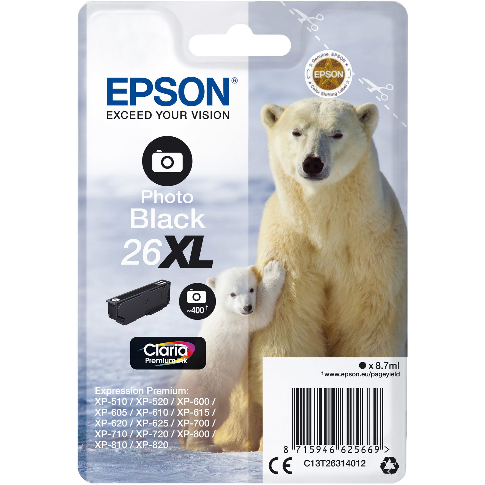 Epson BlÃ¦k C13T26314010 Black