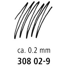 Staedtler Pigment Liner 308 fineliner 0,2 mm sort