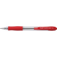 Pilot SuperGrip pen med ekstrasmal 0,21 mm stregbredde i farven rød