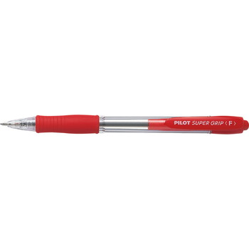 Pilot SuperGrip pen med ekstrasmal 0,21 mm stregbredde i farven rød
