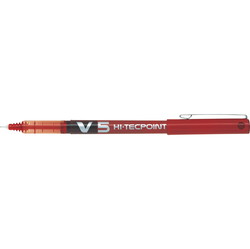 Pilot V5 rollerpen med 0,5 mm spids i farven rød