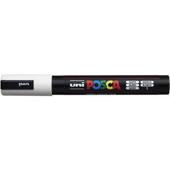 Uni Posca 5M tus med 2,5 mm spids i farven hvid